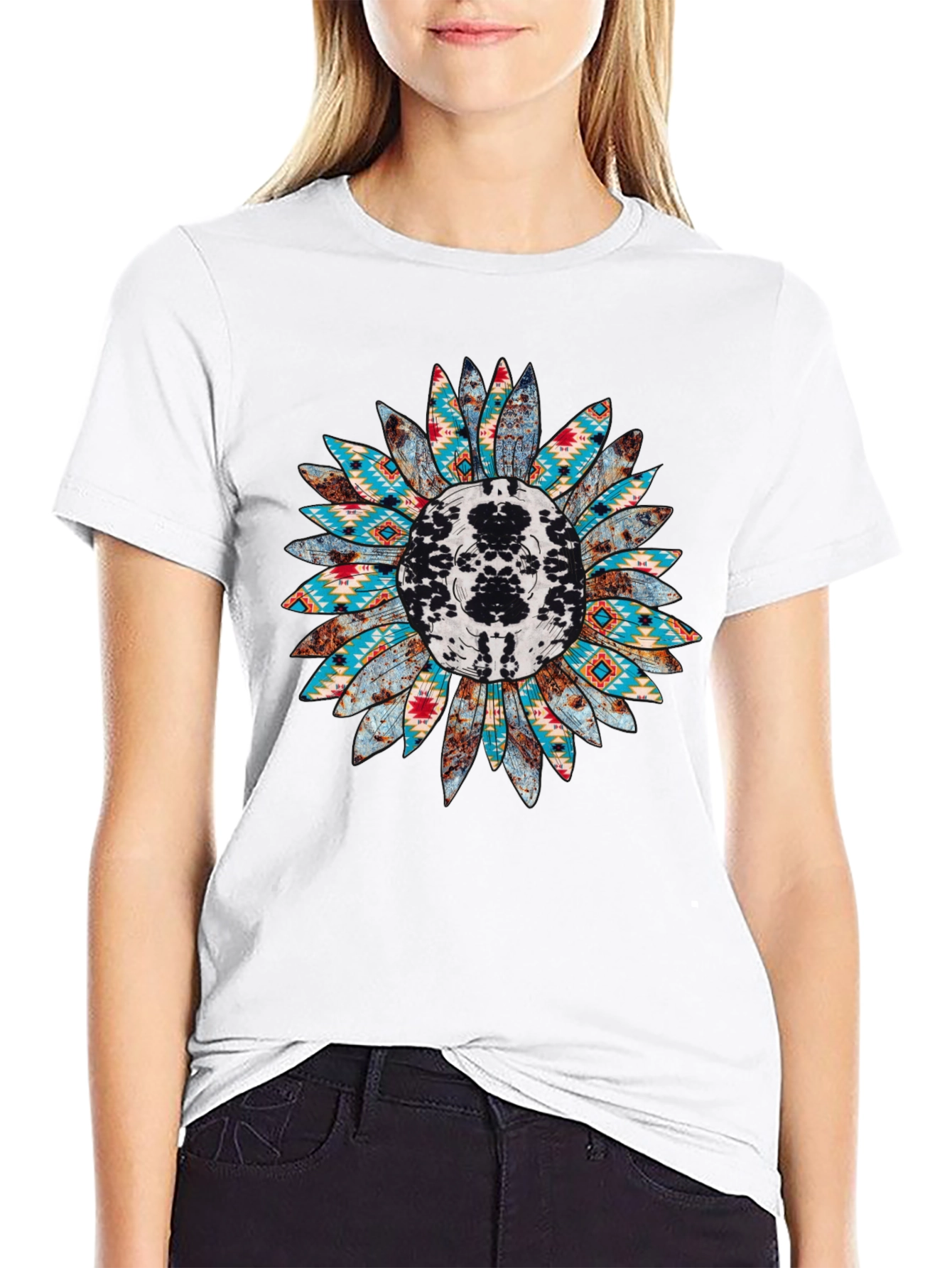 Rustic Sunflower Graphic Tee - Western Style Shirt