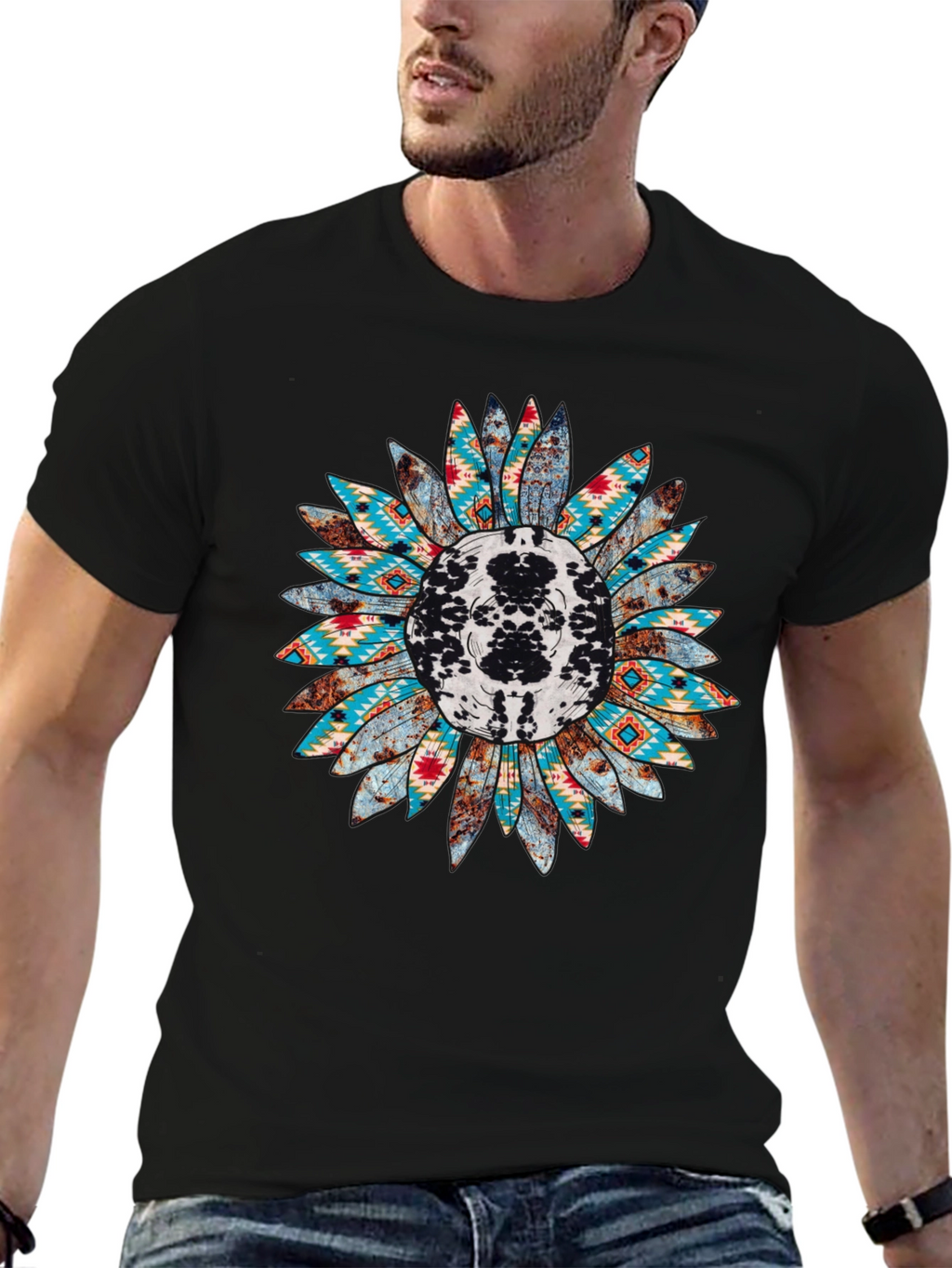 Rustic Sunflower Graphic Tee - Western Style Shirt