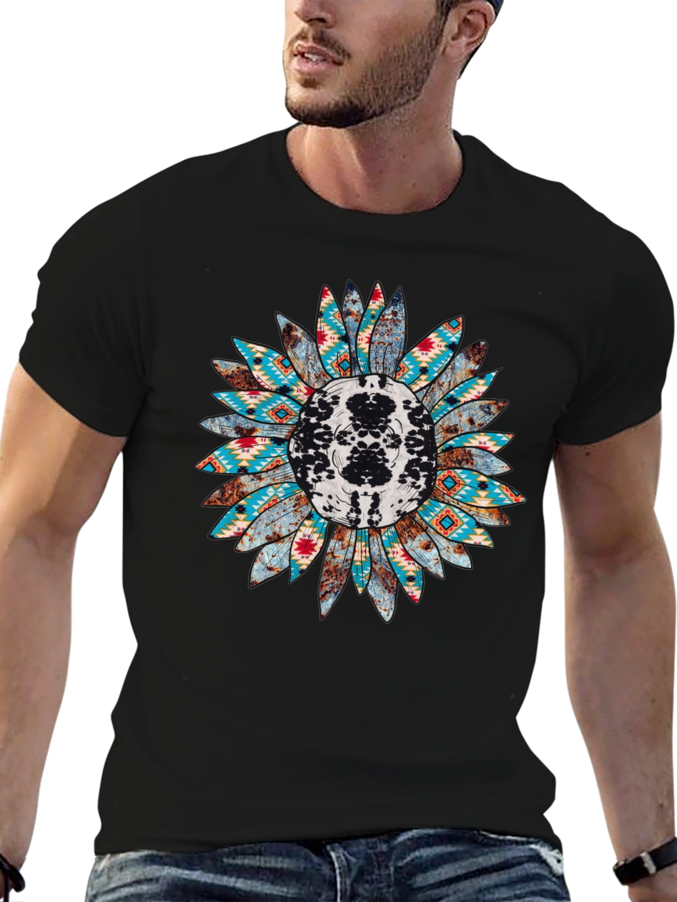 Rustic Sunflower Graphic Tee - Western Style Shirt
