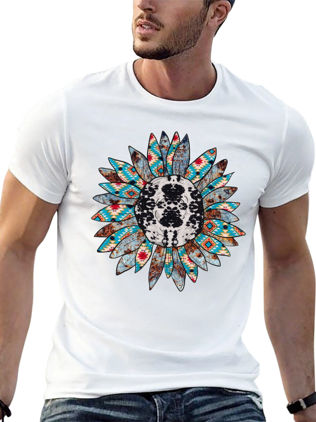 Rustic Sunflower Graphic Tee - Western Style Shirt