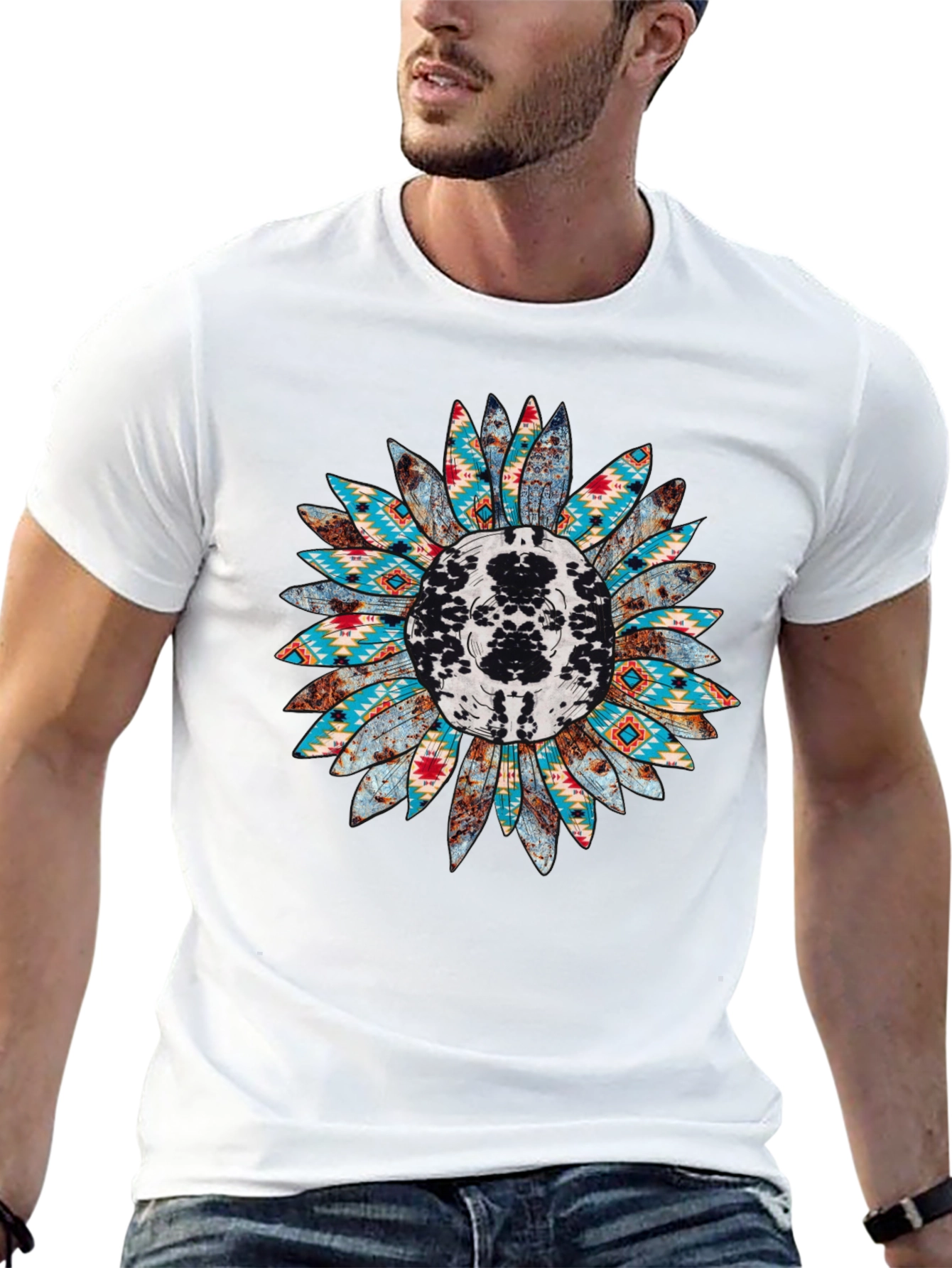 Rustic Sunflower Graphic Tee - Western Style Shirt
