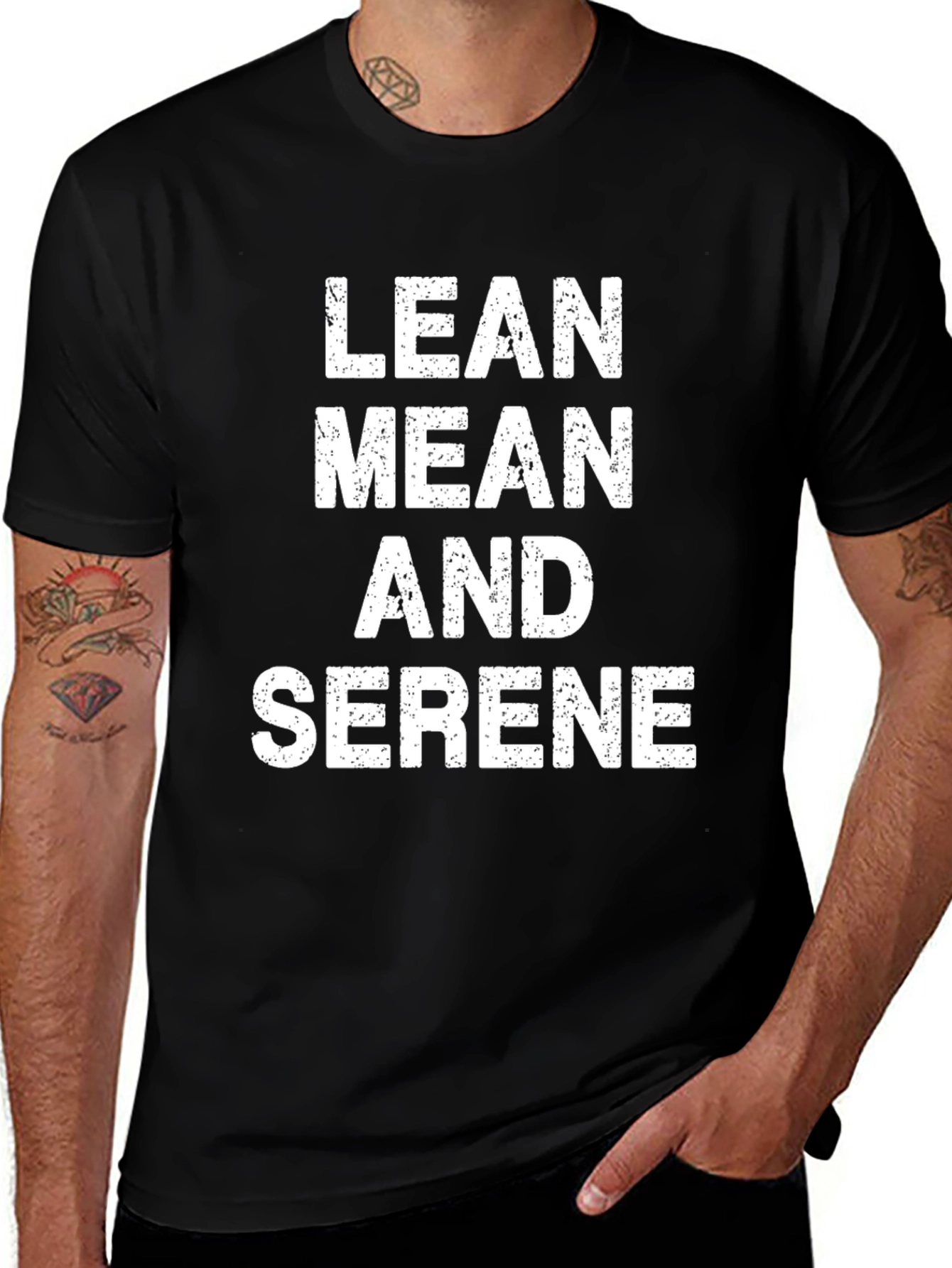 Lean Mean Serene Graphic T-Shirt - Black