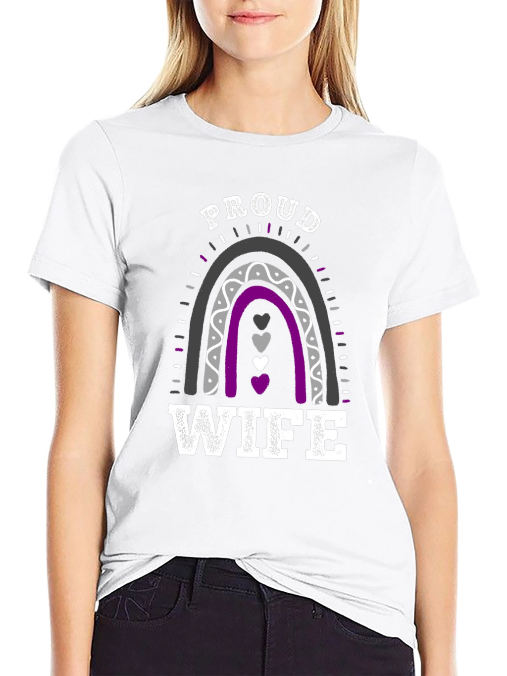 Proud Wife Rainbow Graphic T-Shirt