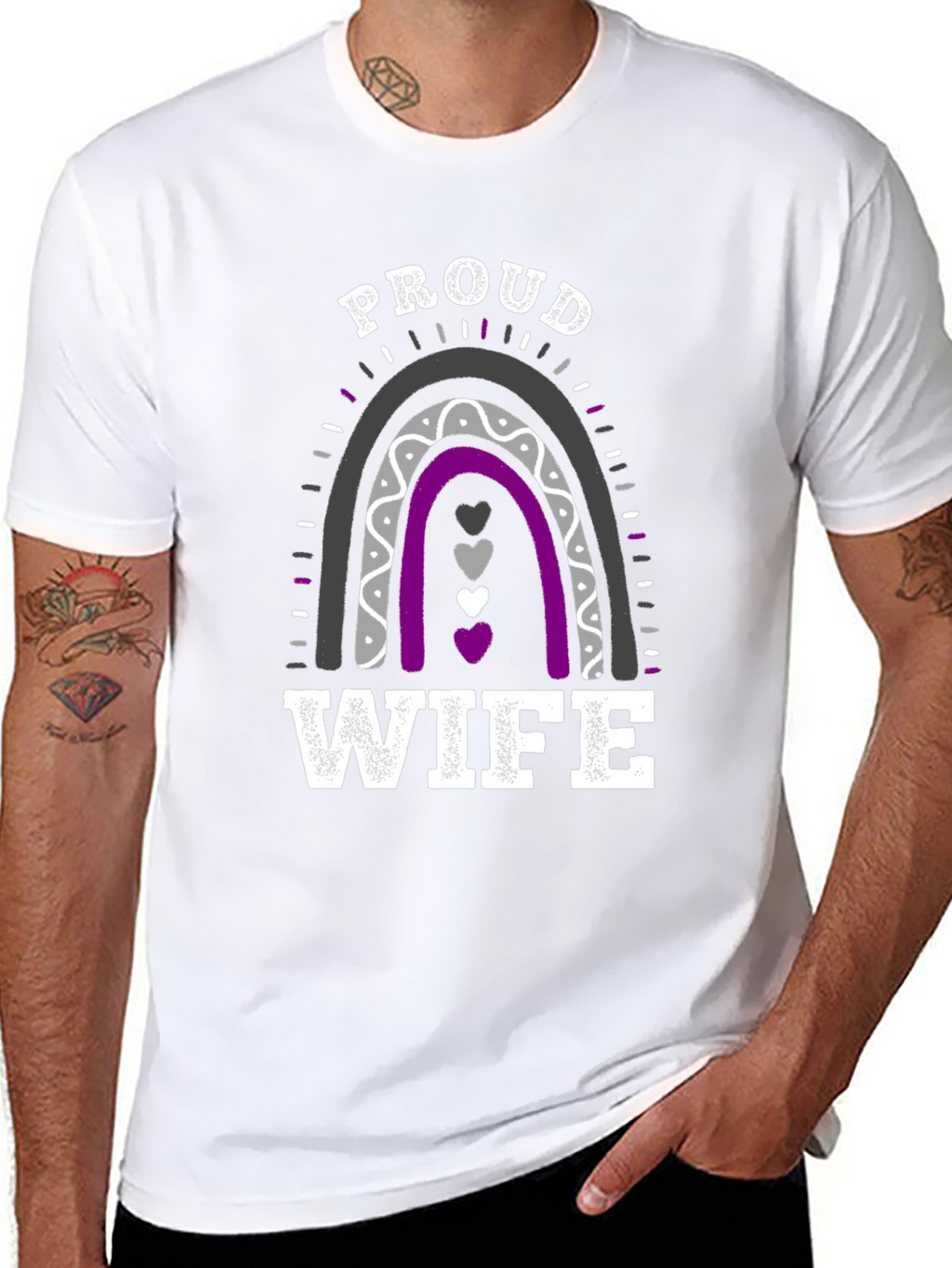 Proud Wife Rainbow Graphic T-Shirt