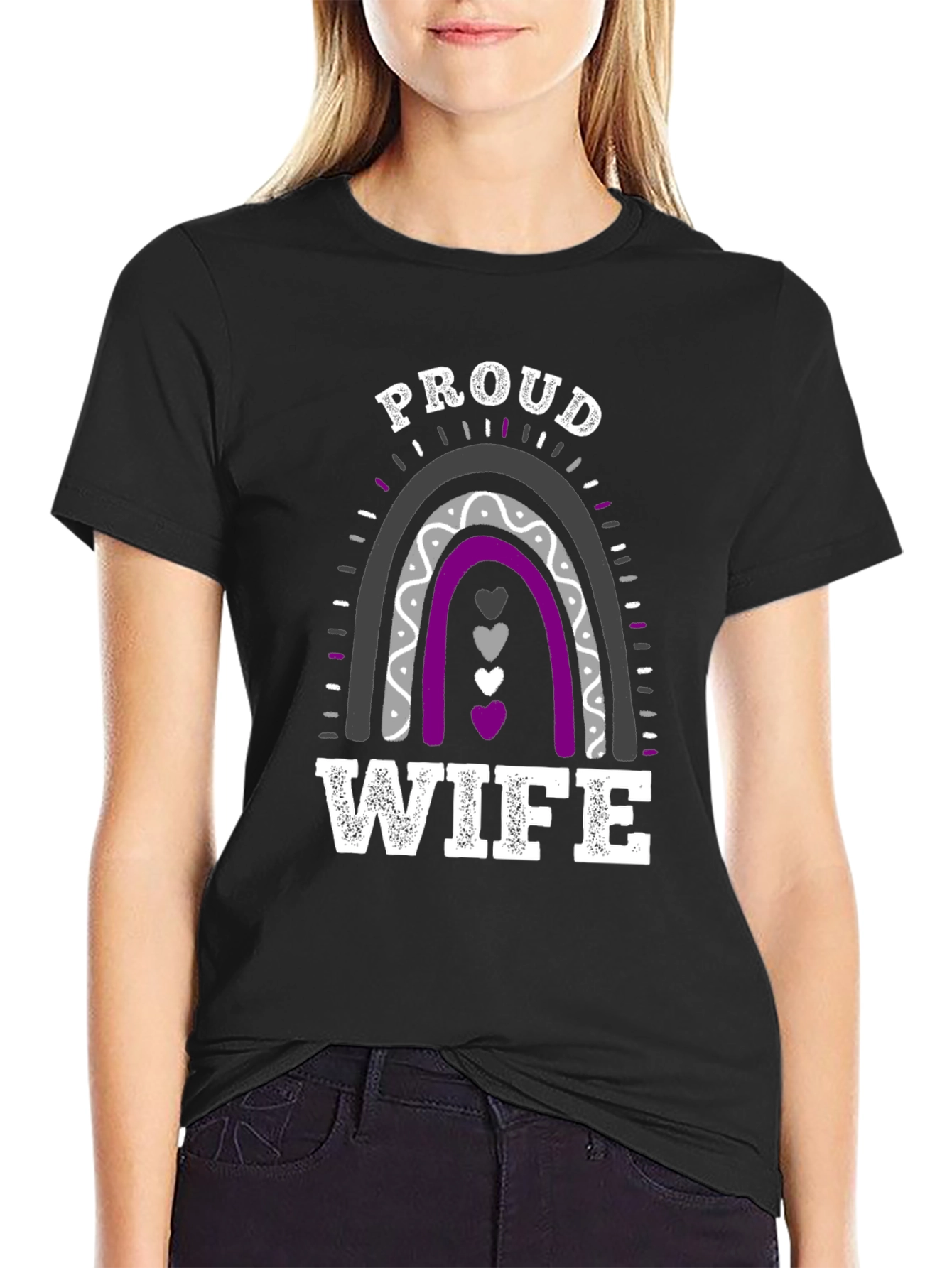 Proud Wife Rainbow Graphic T-Shirt