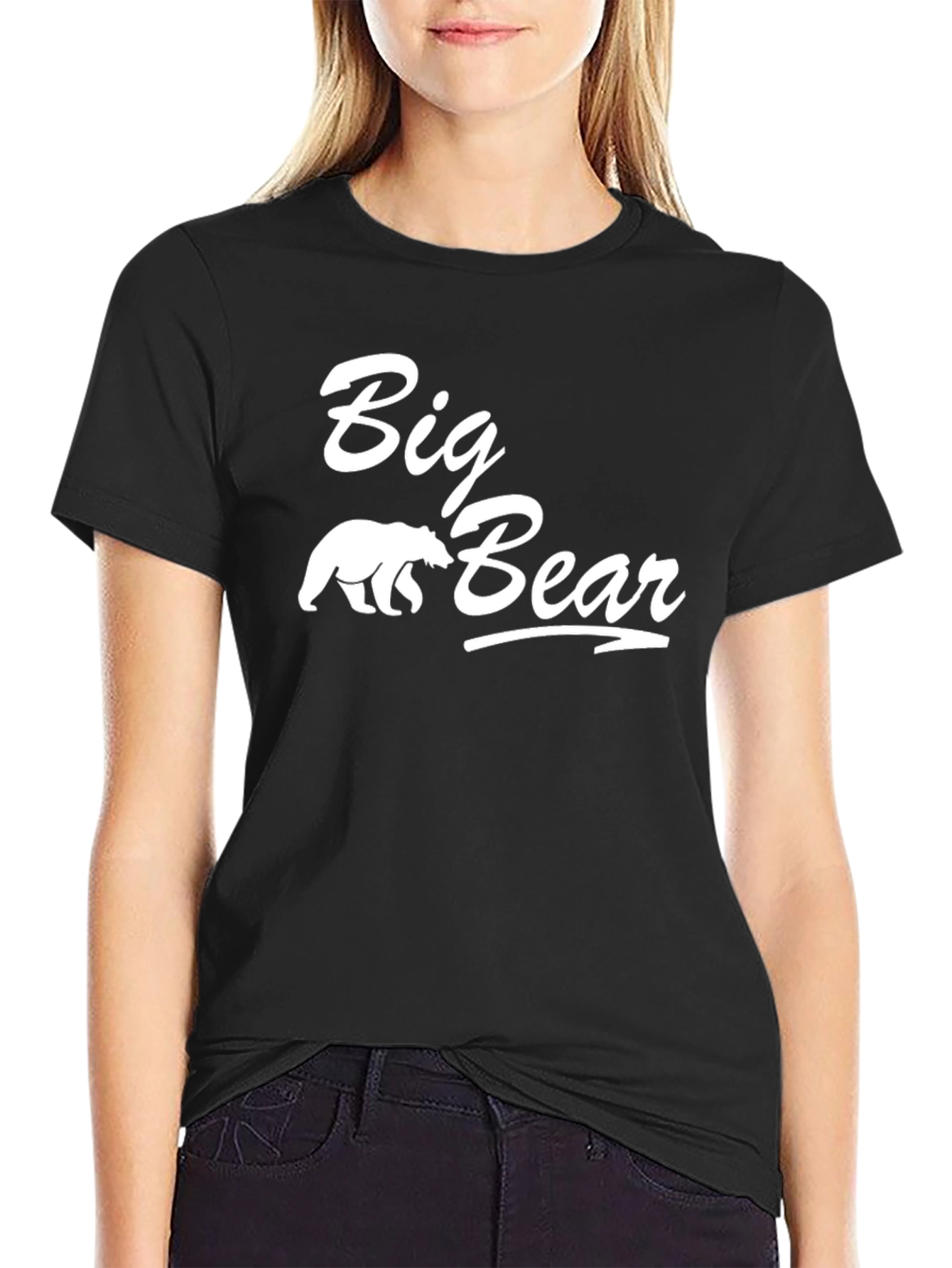 Big Bear Graphic T-Shirt - Black Cotton Blend