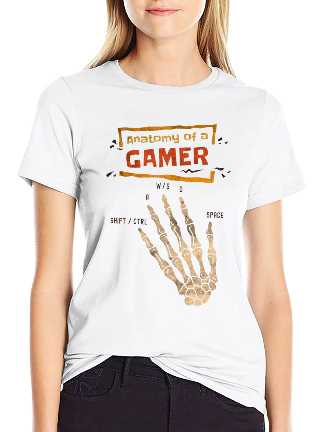 Anatomy of a Gamer T-Shirt - Skeleton Hand
