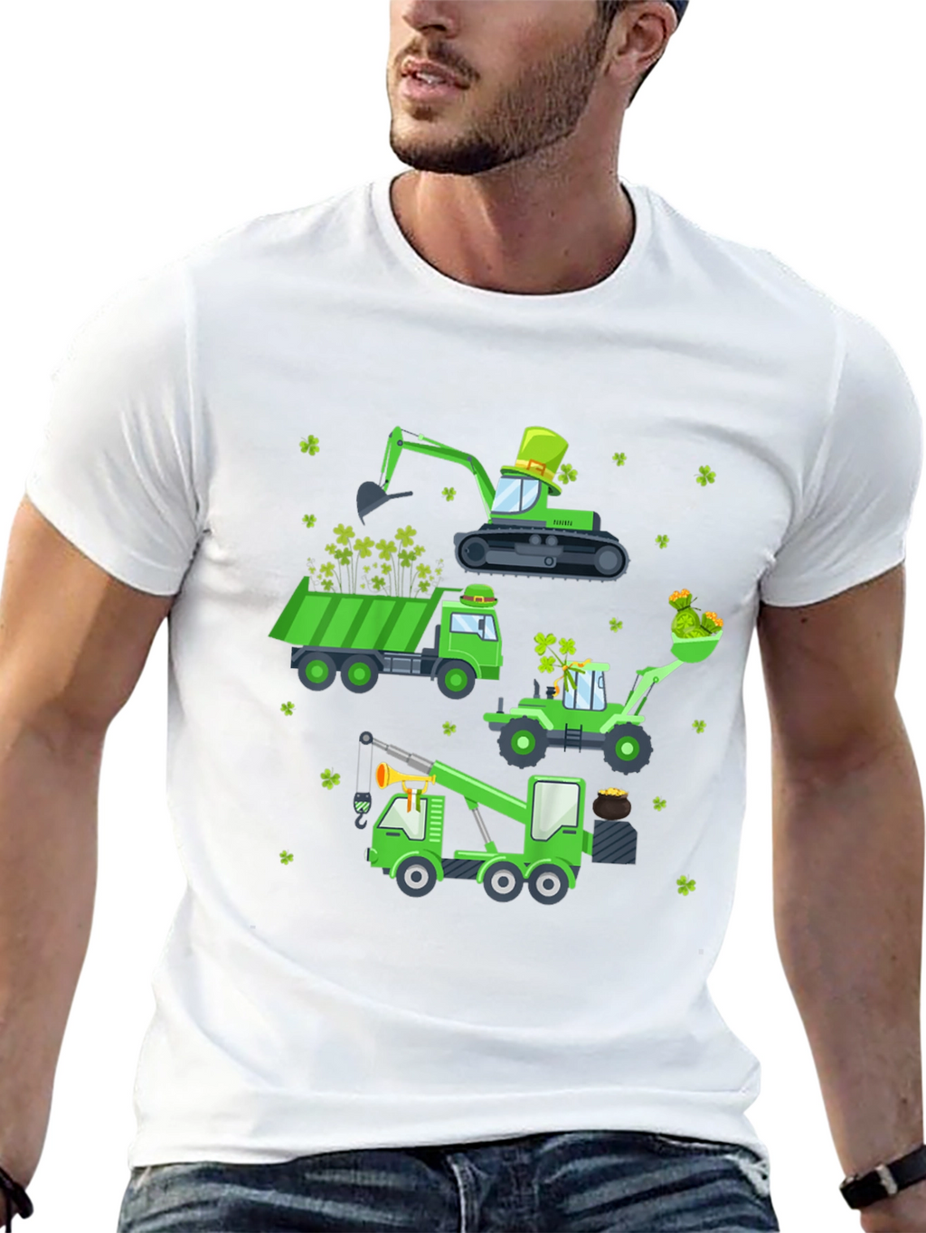 St. Patricks Day Construction Vehicle T-Shirt