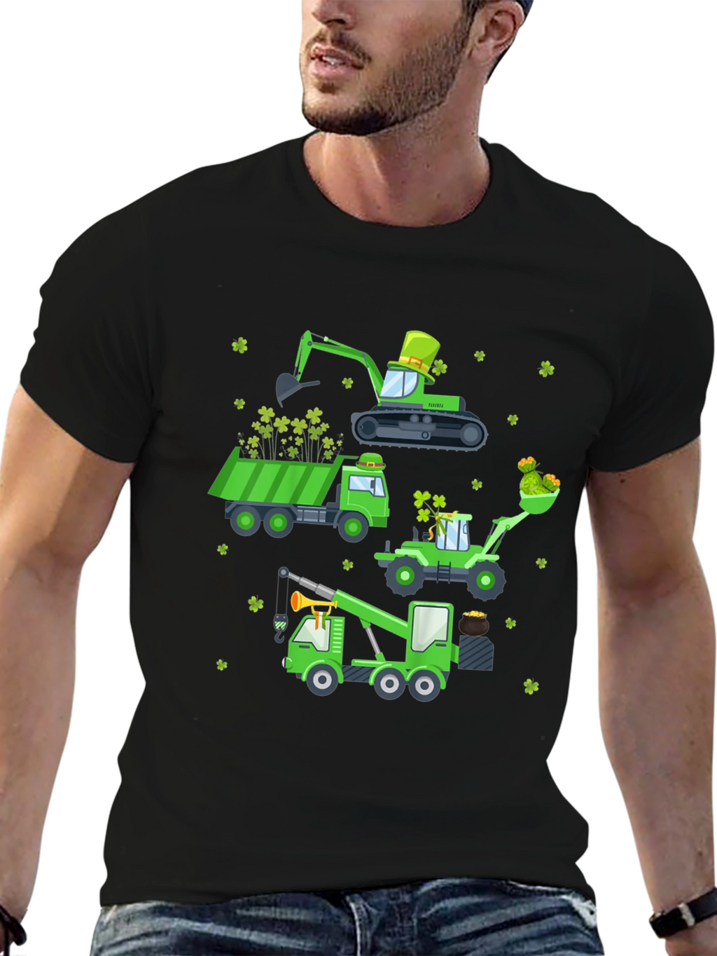 St. Patricks Day Construction Vehicle T-Shirt