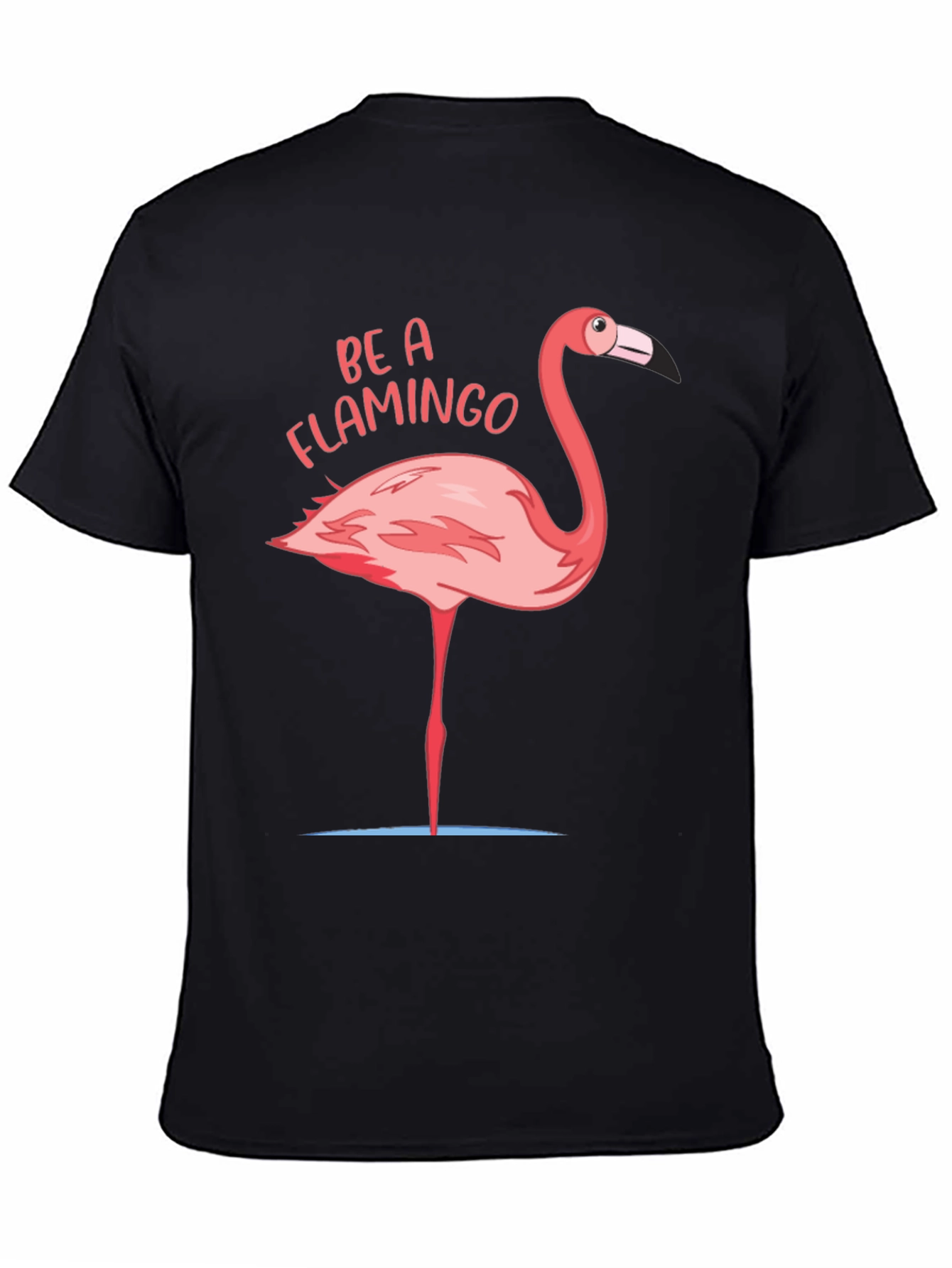 Be a Flamingo Graphic T-Shirt - Black Casual Tee