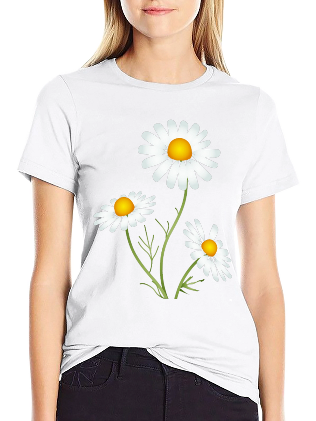Daisy Graphic T-Shirt - Casual Black Tee