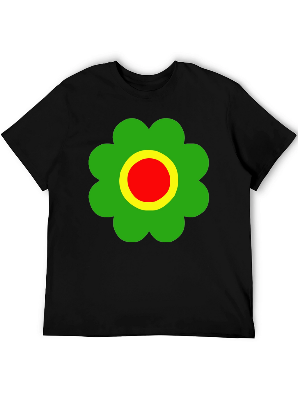 Retro Flower Power T-Shirt - Black