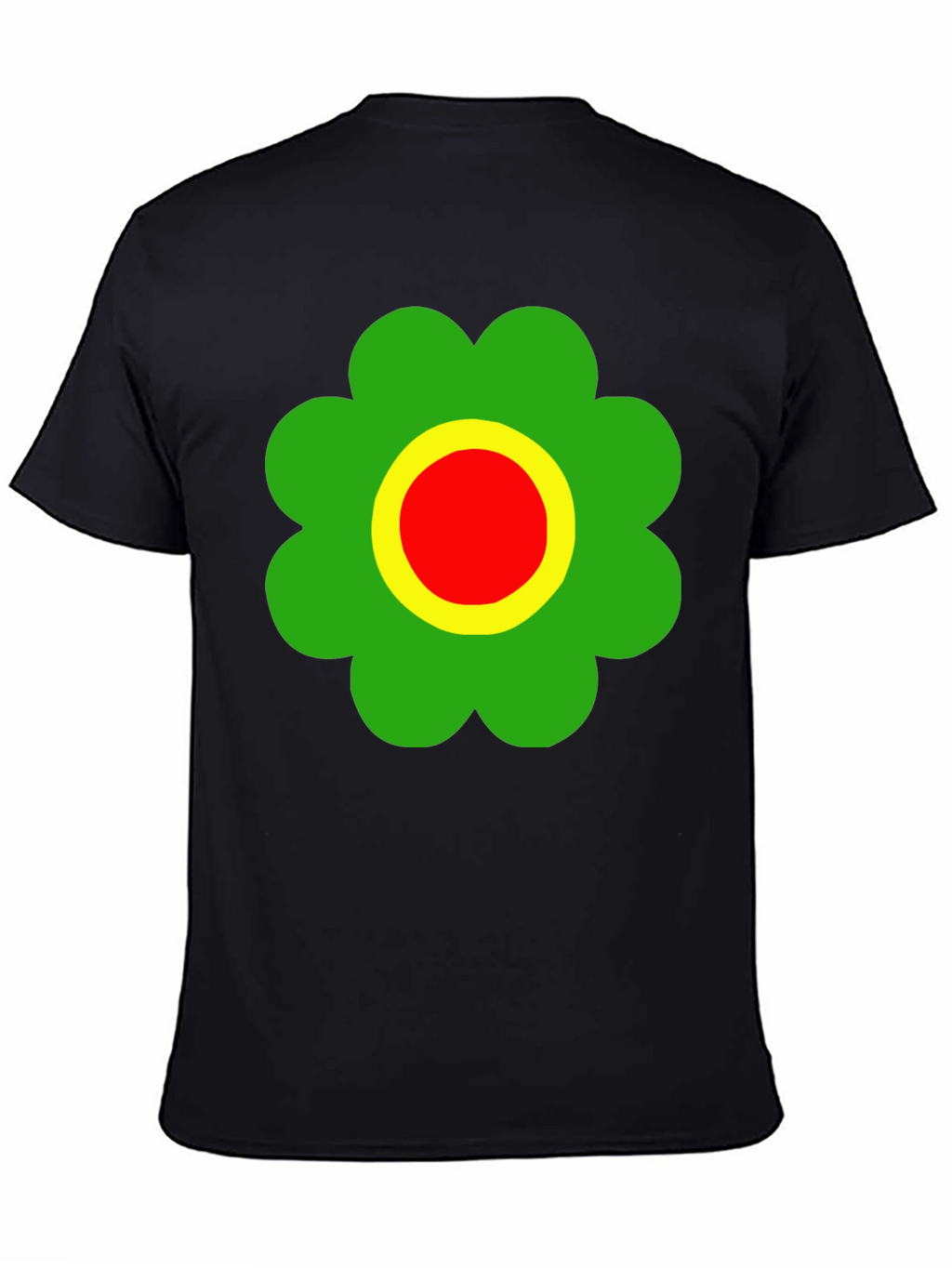 Retro Flower Power T-Shirt - Black