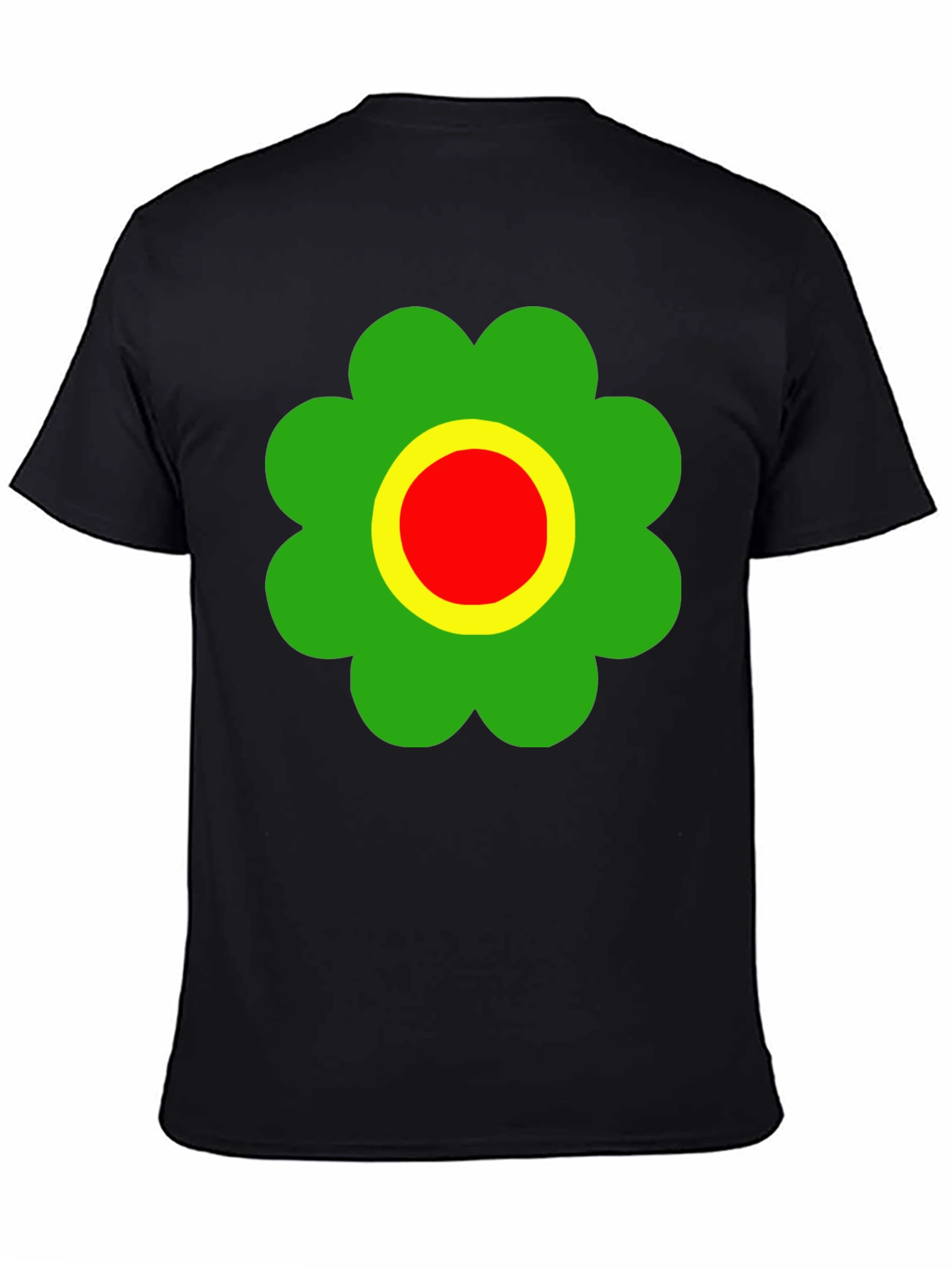 Retro Flower Power T-Shirt - Black