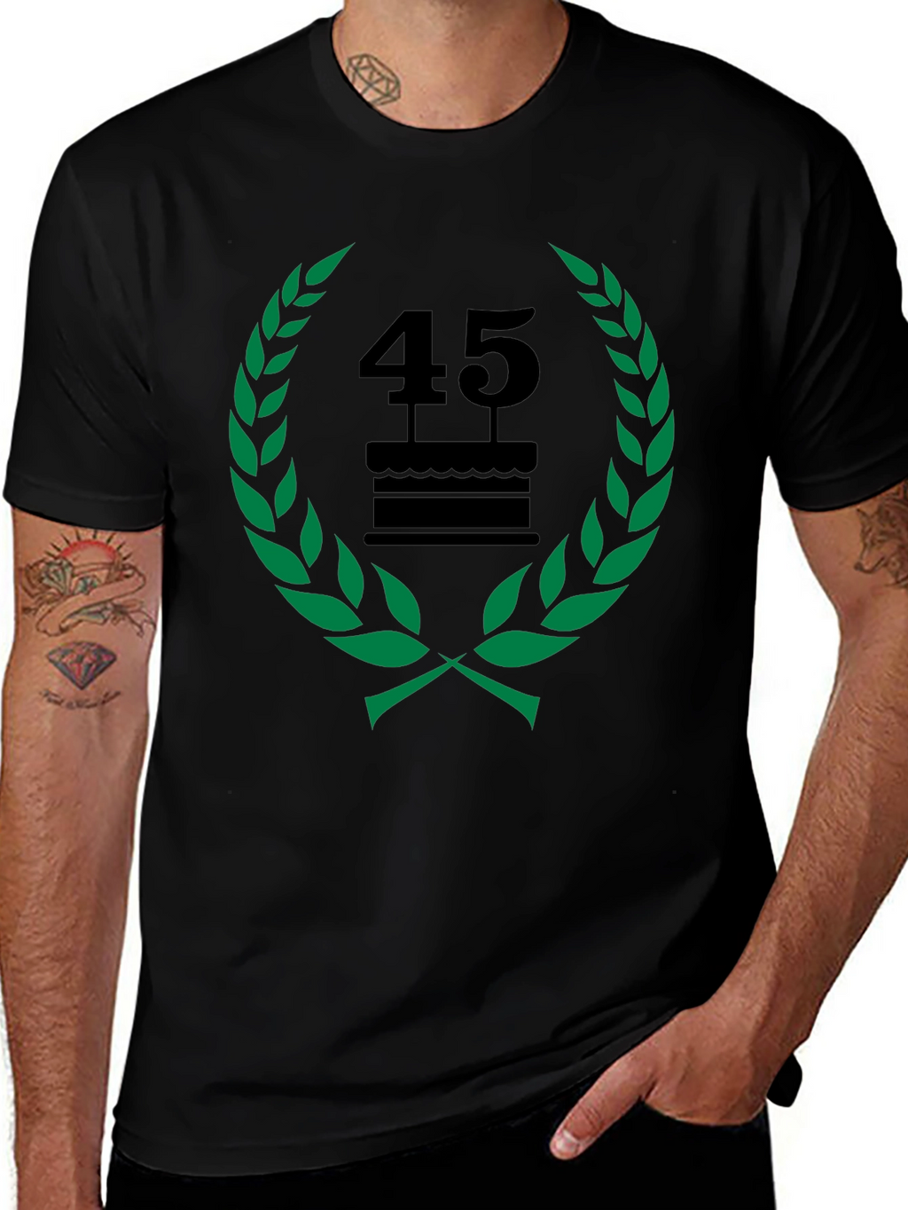 45th Birthday Celebration T-Shirt - Black