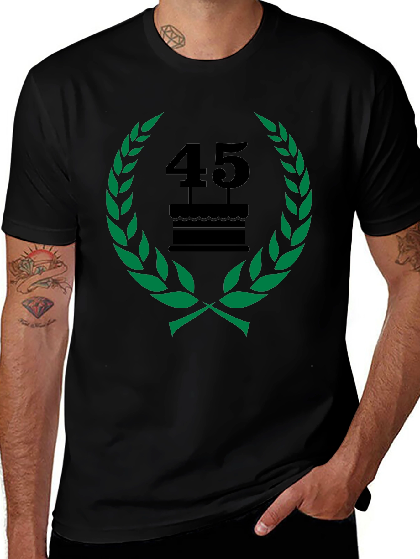 45th Birthday Celebration T-Shirt - Black