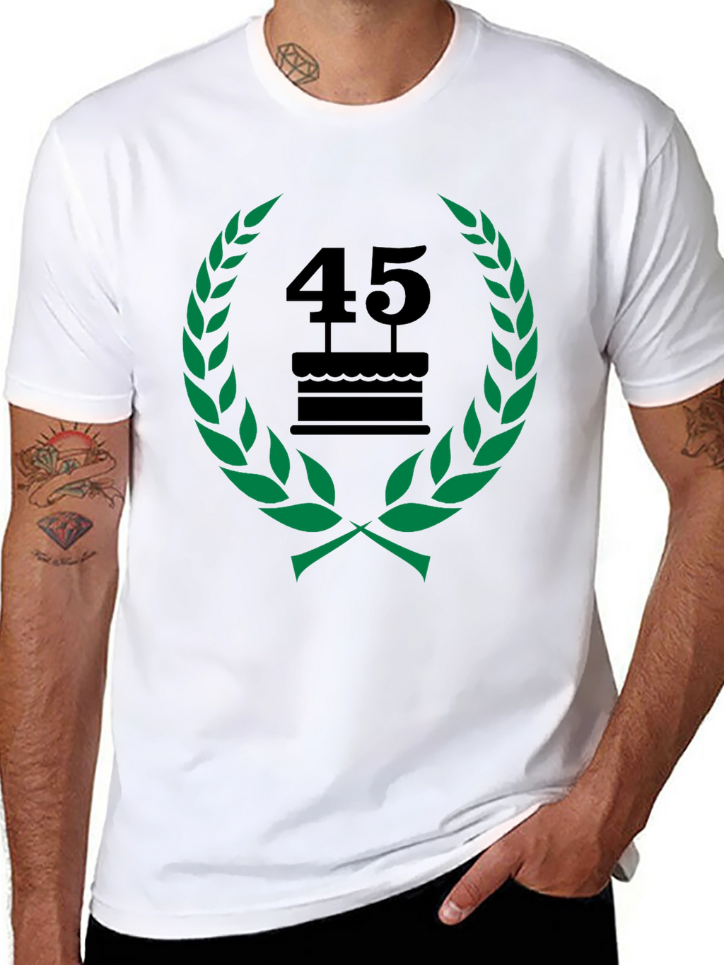 45th Birthday Celebration T-Shirt - Black