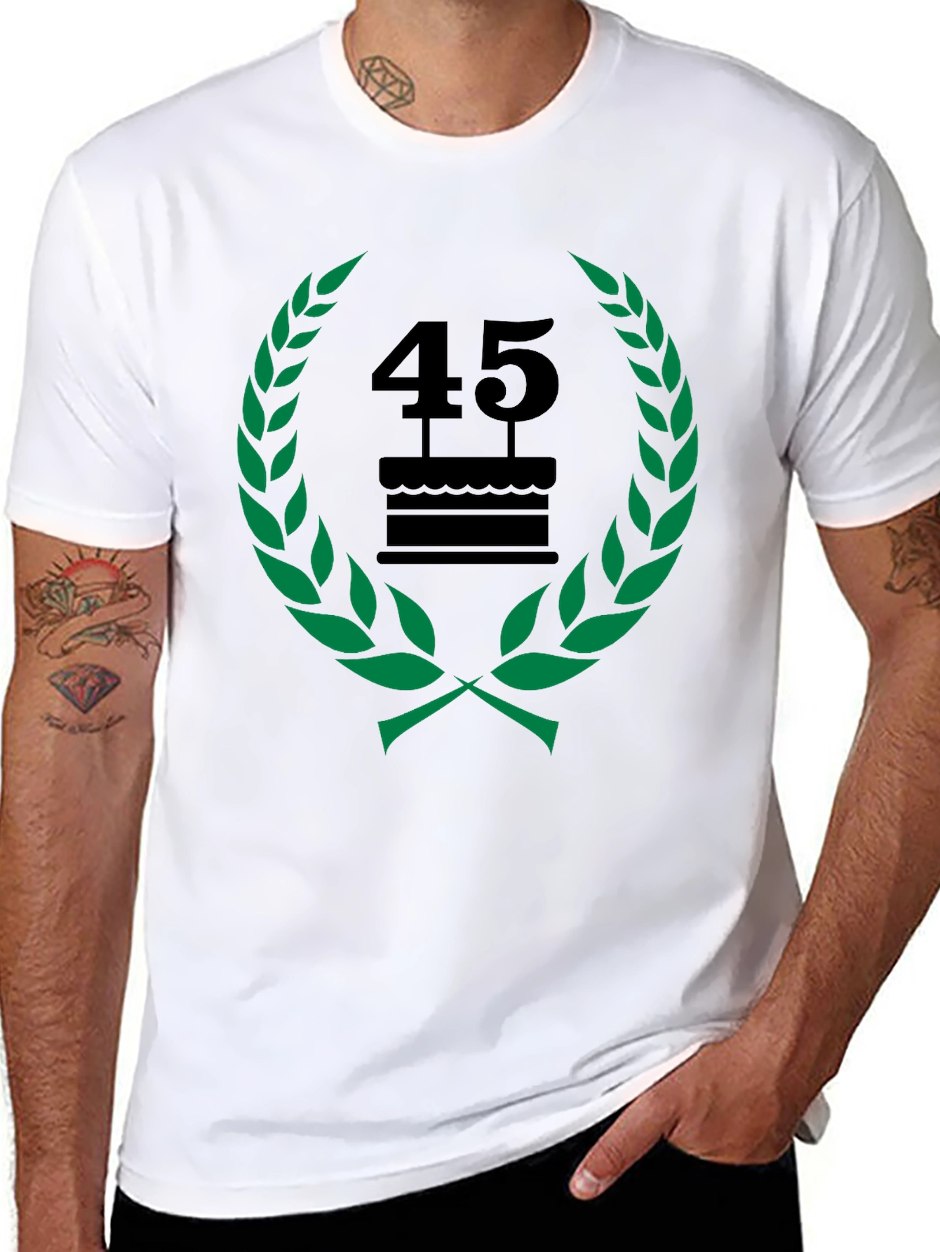45th Birthday Celebration T-Shirt - Black