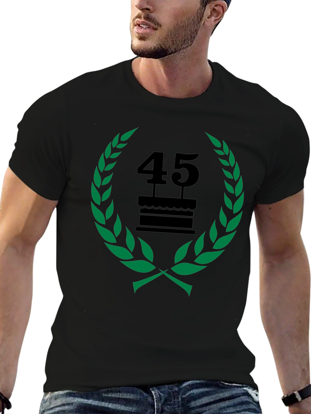45th Birthday Celebration T-Shirt - Black