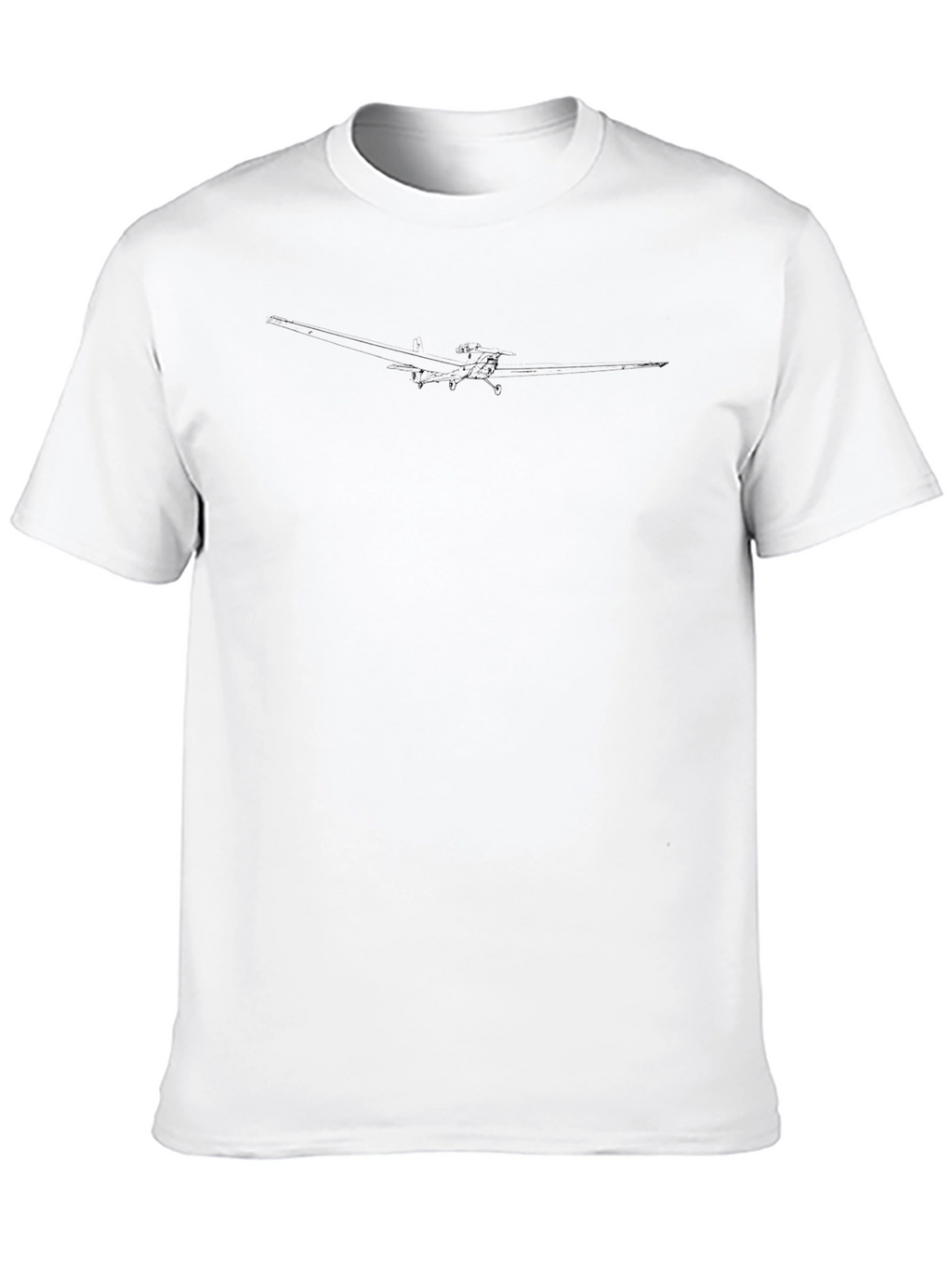 Black Glider Plane Graphic Tee - Soft Cotton Crewneck