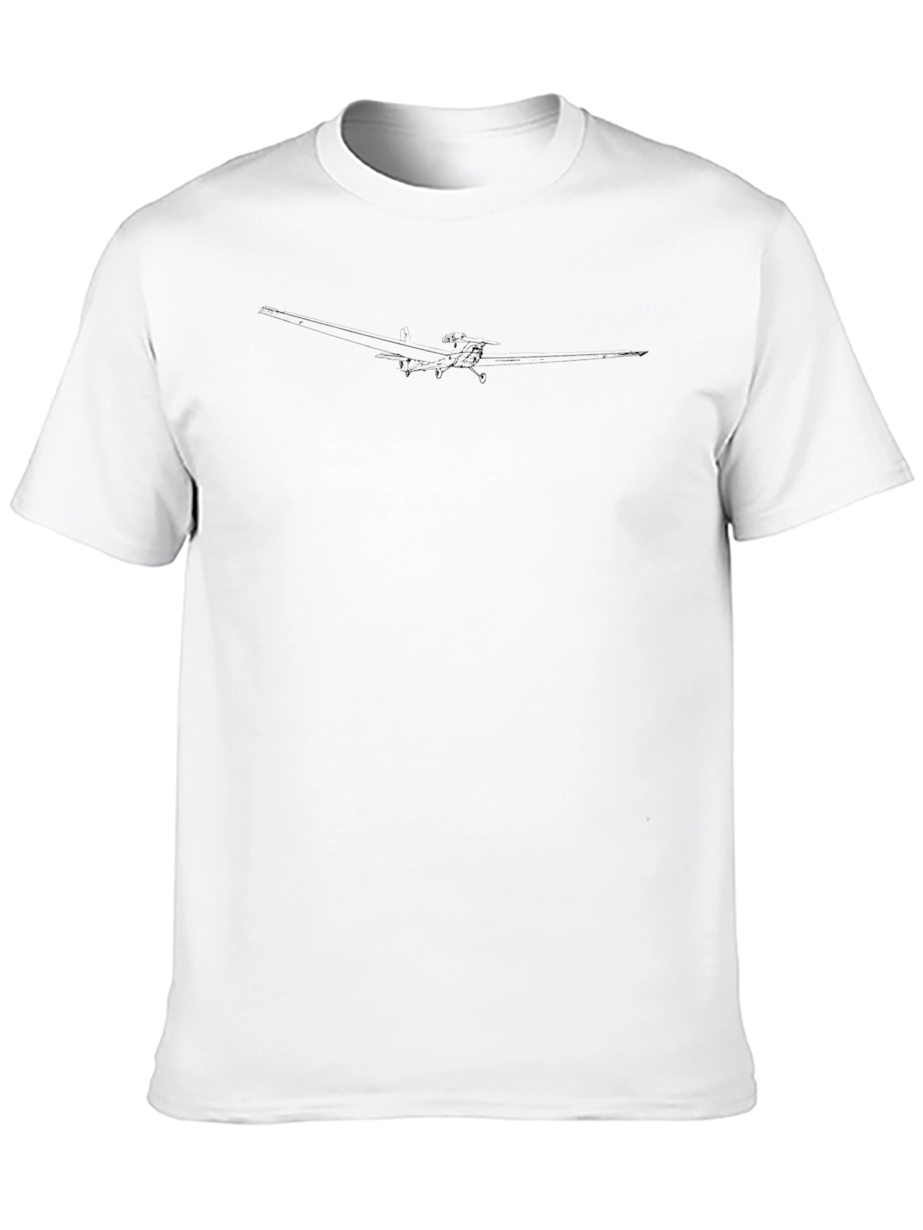 Black Glider Plane Graphic Tee - Soft Cotton Crewneck