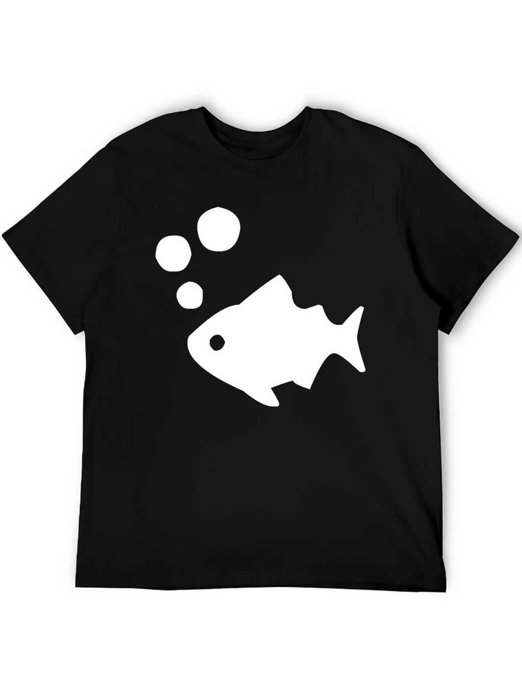 Fish Graphic T-Shirt - Casual Black Tee