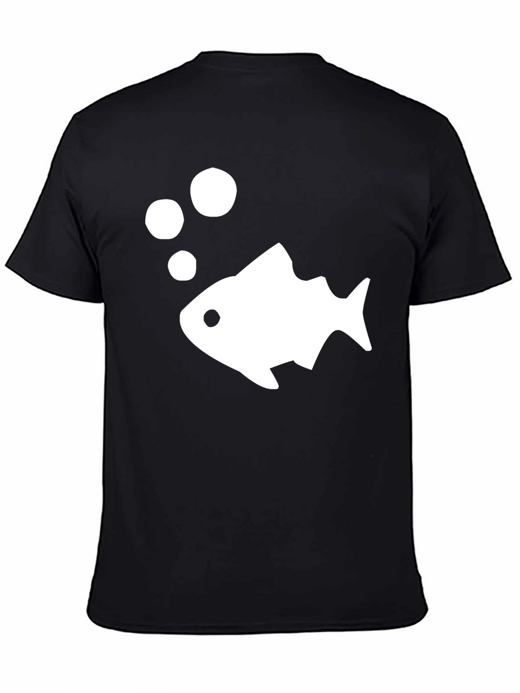 Fish Graphic T-Shirt - Casual Black Tee