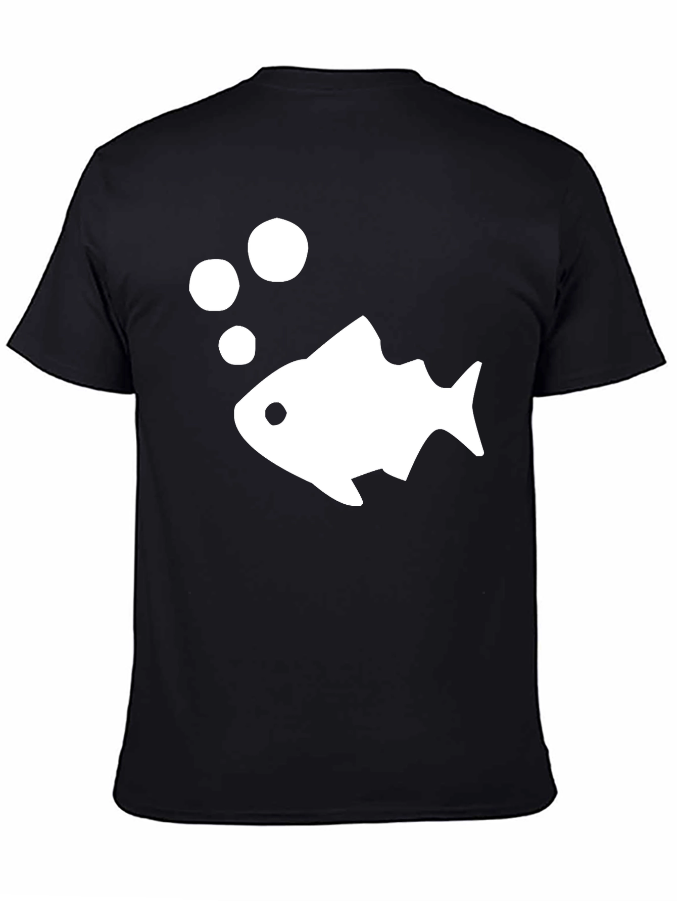 Fish Graphic T-Shirt - Casual Black Tee