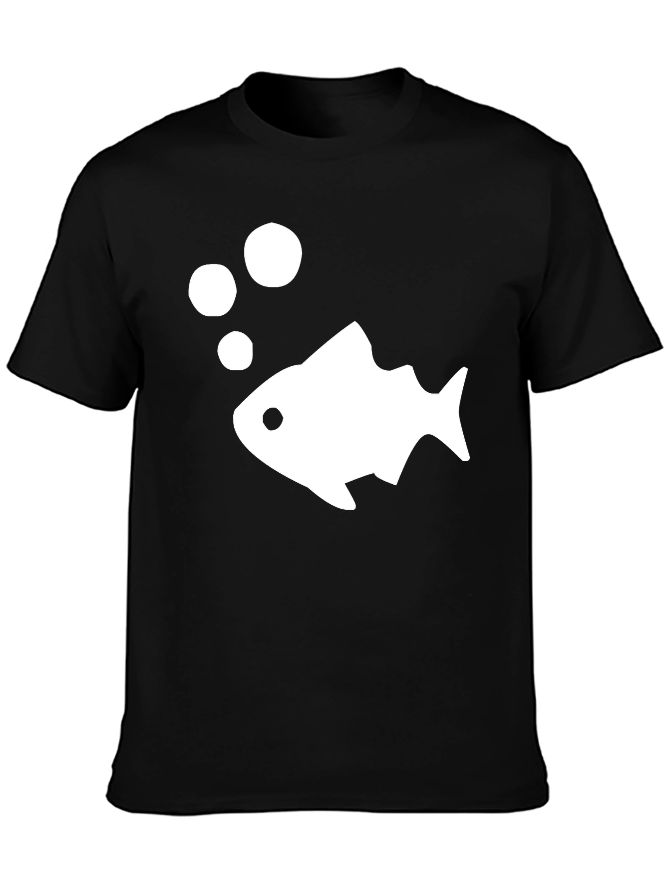 Fish Graphic T-Shirt - Casual Black Tee
