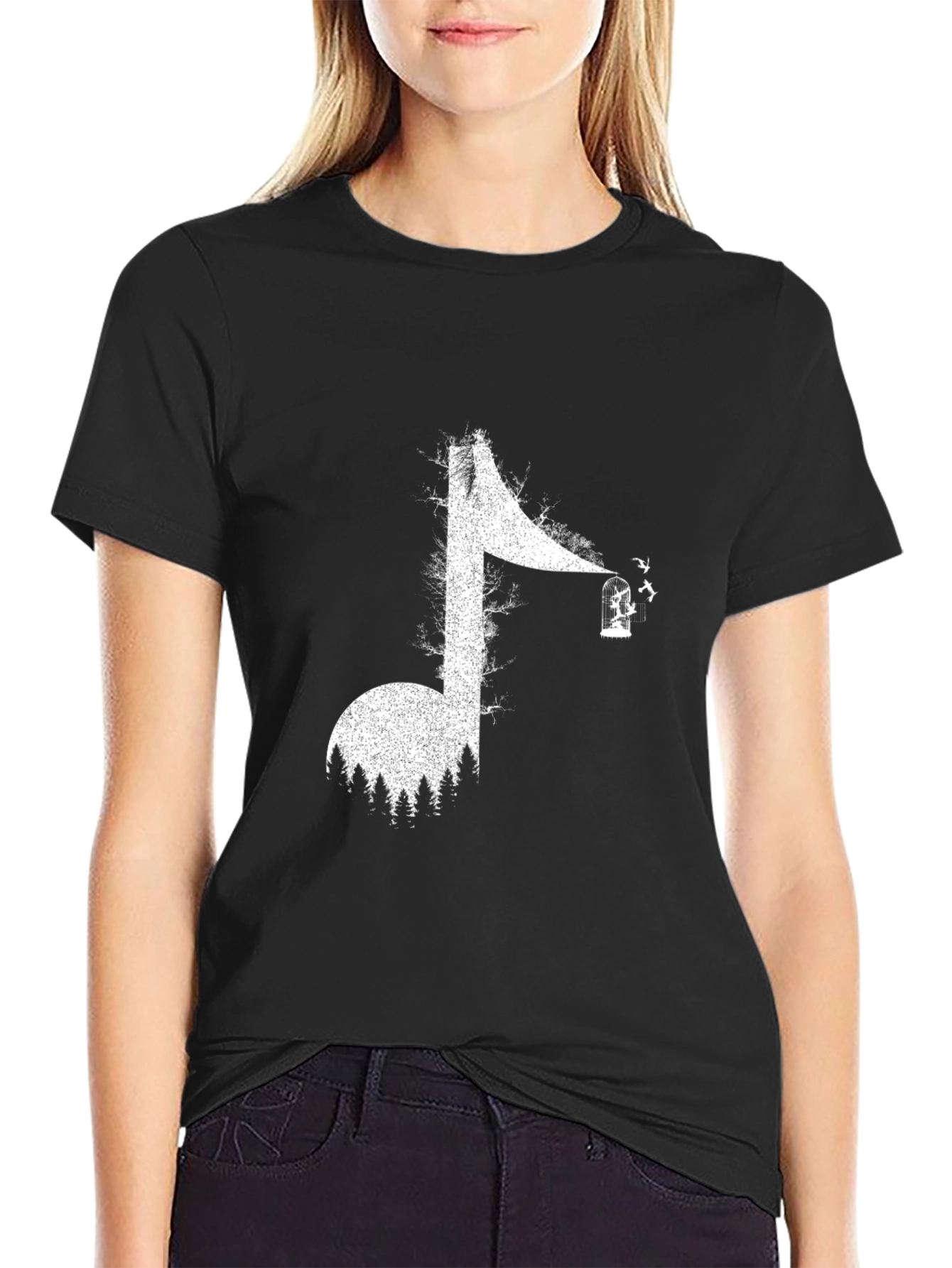 Music Note Forest T-Shirt - Unique Graphic Tee