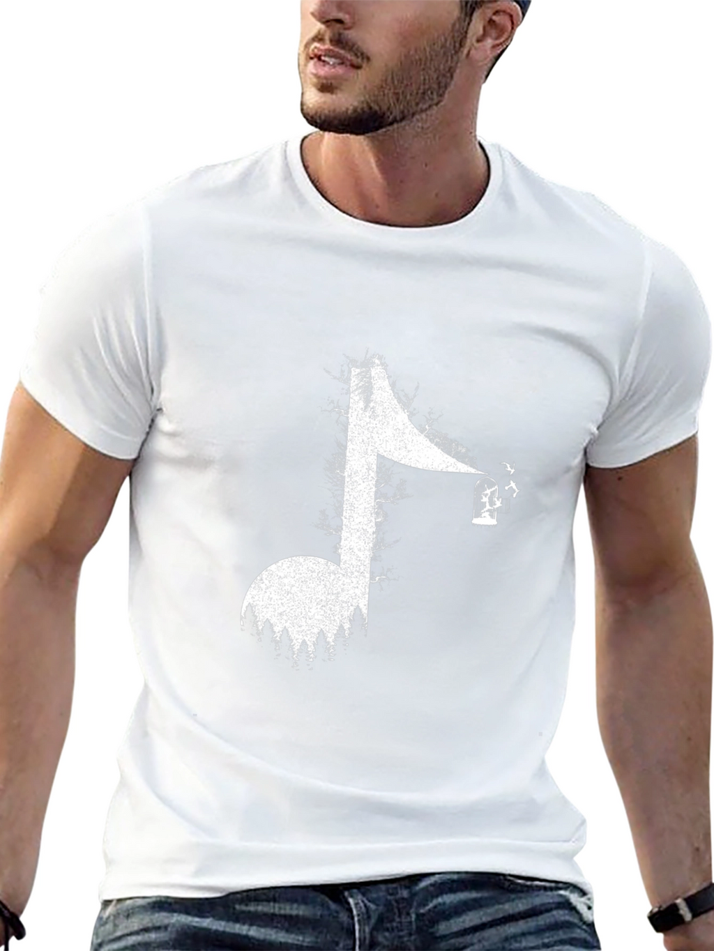 Music Note Forest T-Shirt - Unique Graphic Tee