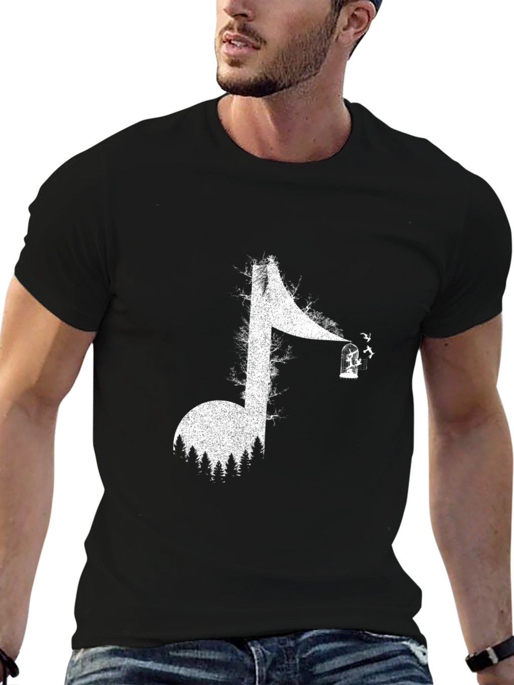 Music Note Forest T-Shirt - Unique Graphic Tee