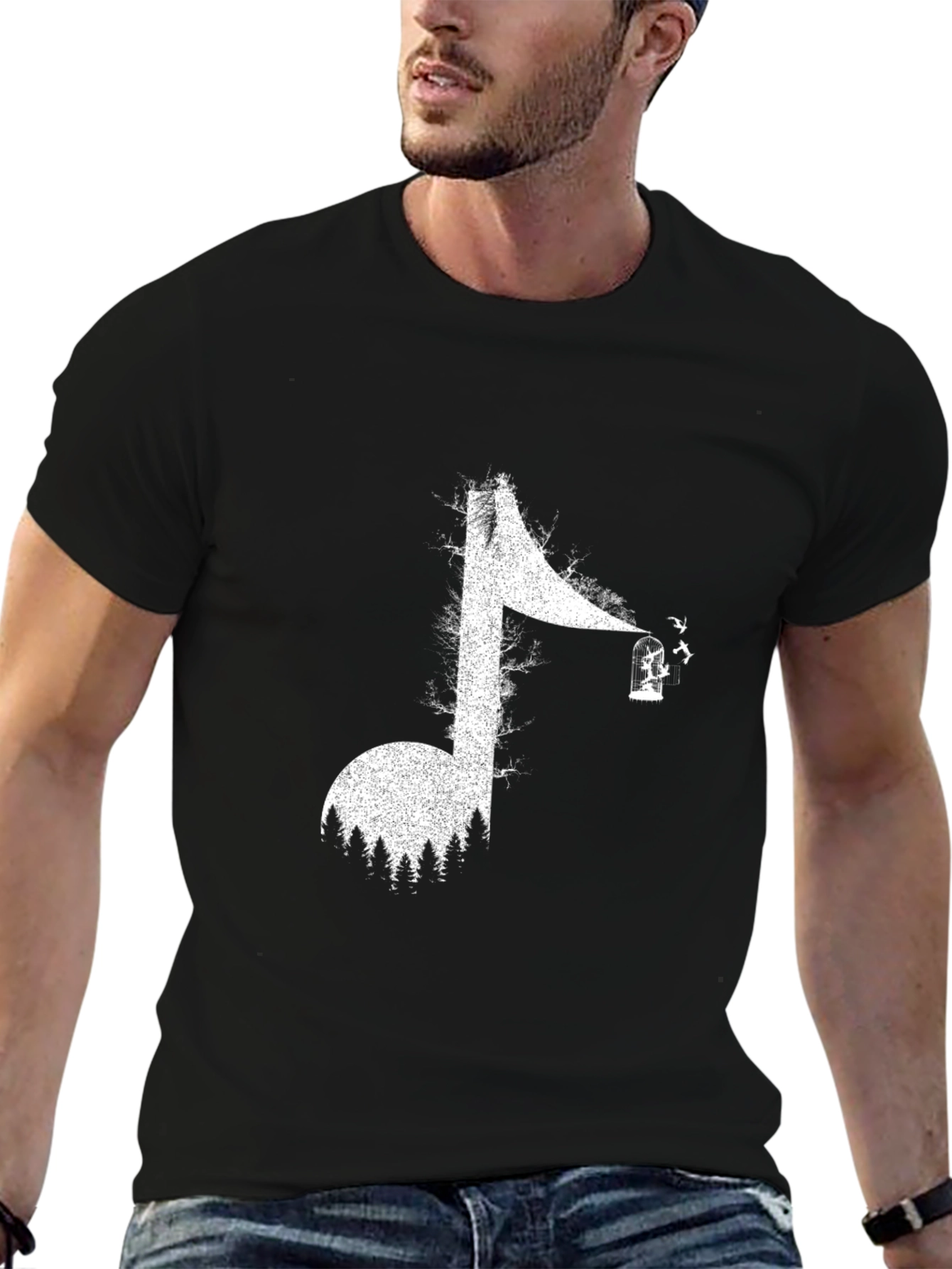 Music Note Forest T-Shirt - Unique Graphic Tee