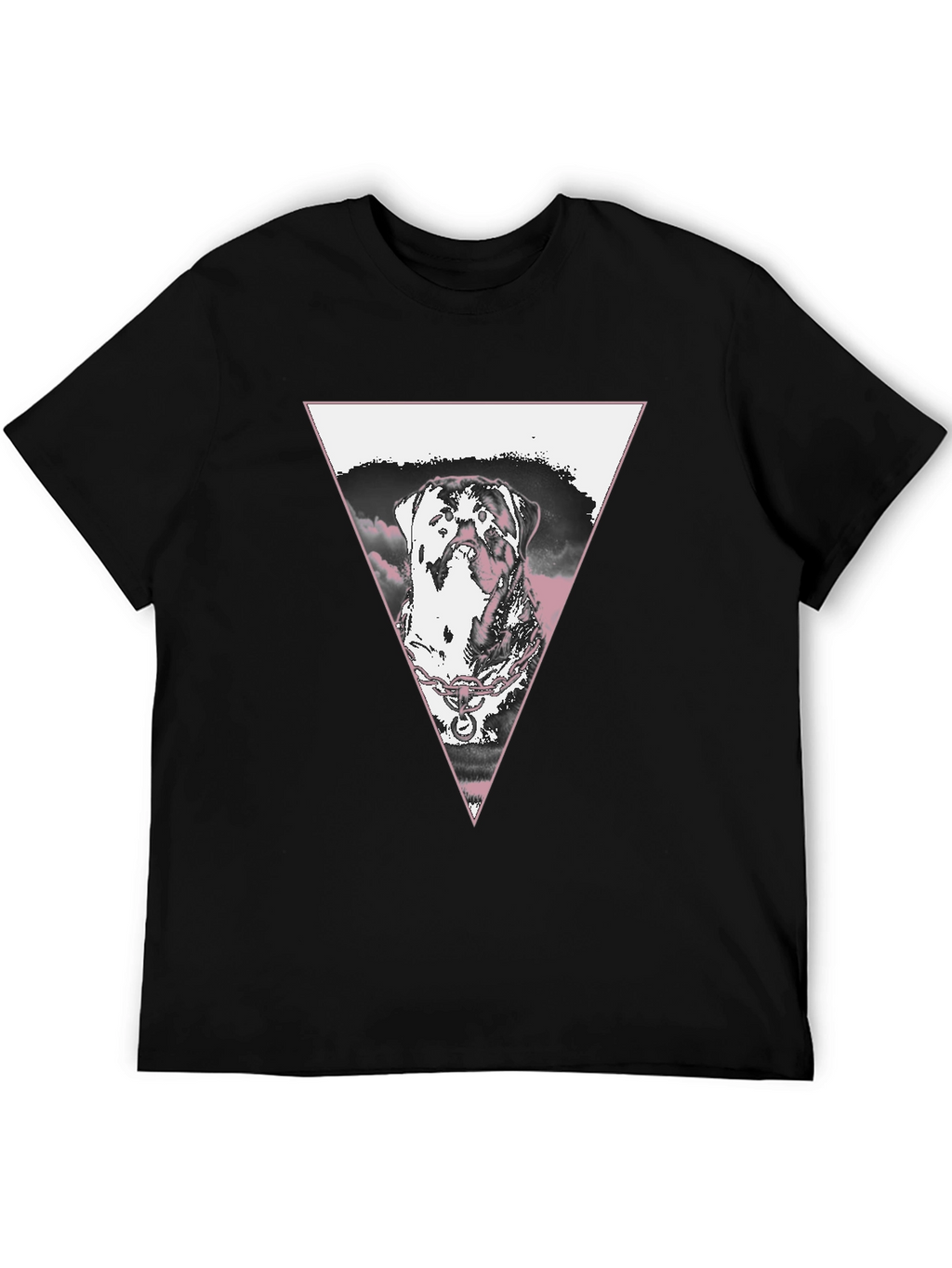 Dog Triangle Graphic T-Shirt - Black