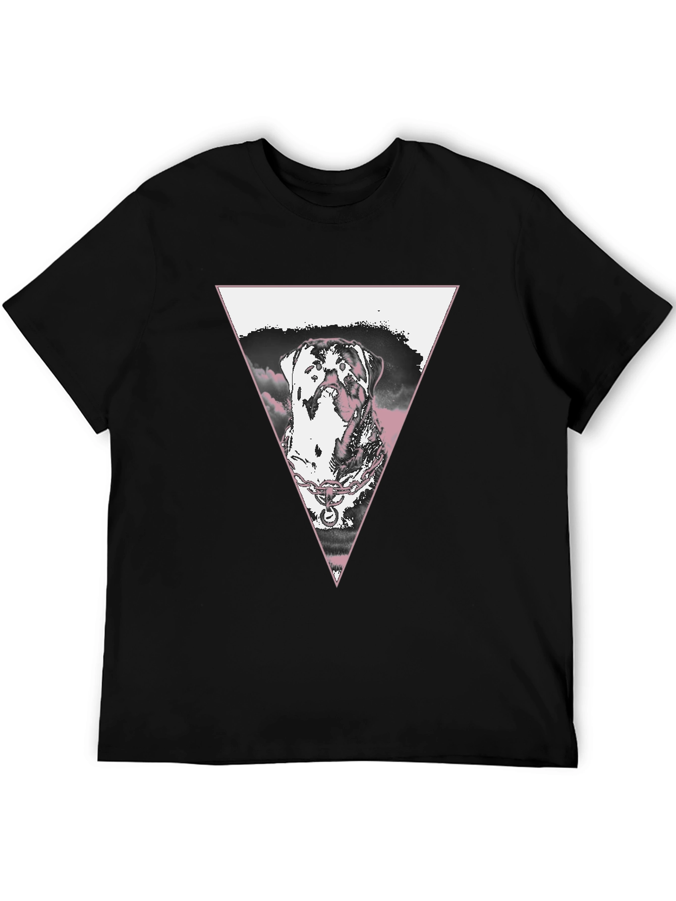 Dog Triangle Graphic T-Shirt - Black