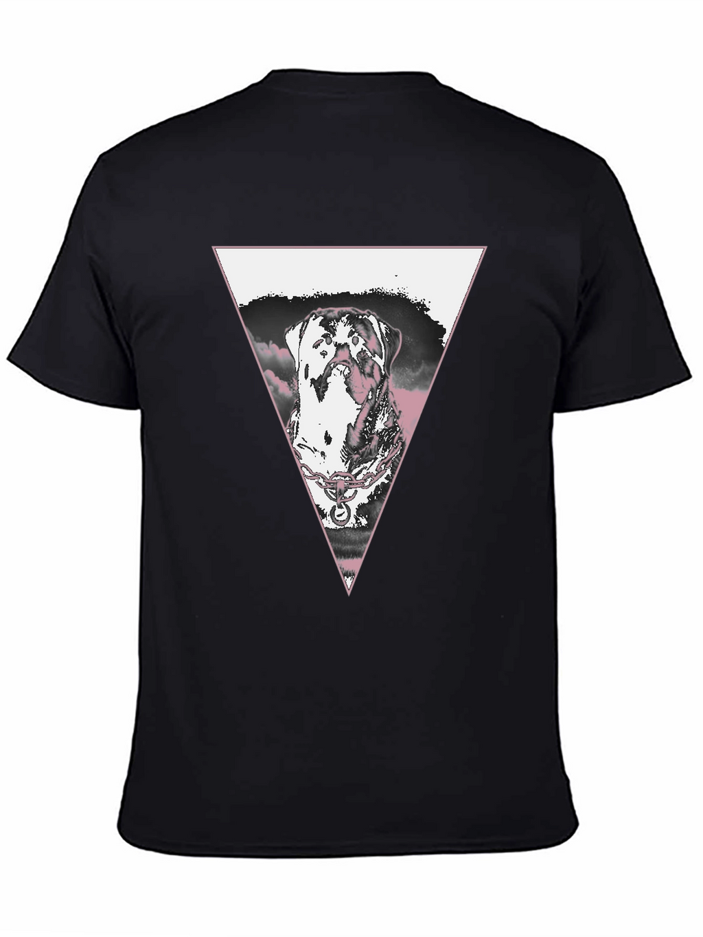 Dog Triangle Graphic T-Shirt - Black