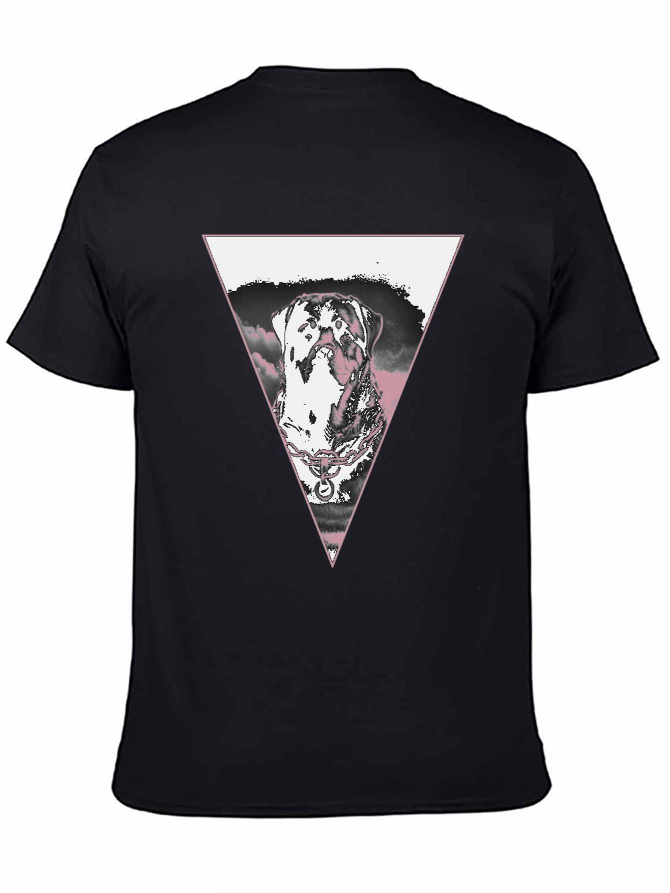 Dog Triangle Graphic T-Shirt - Black