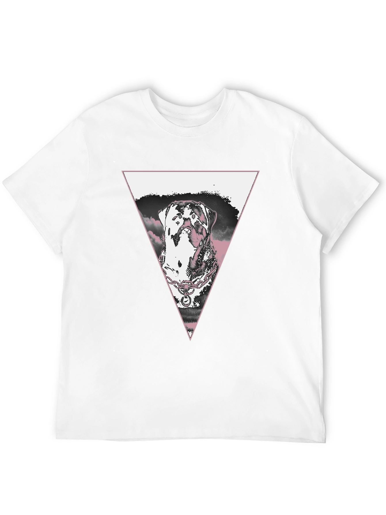 Dog Triangle Graphic T-Shirt - Black