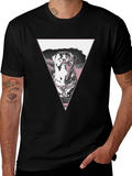 Dog Triangle Graphic T-Shirt - Black