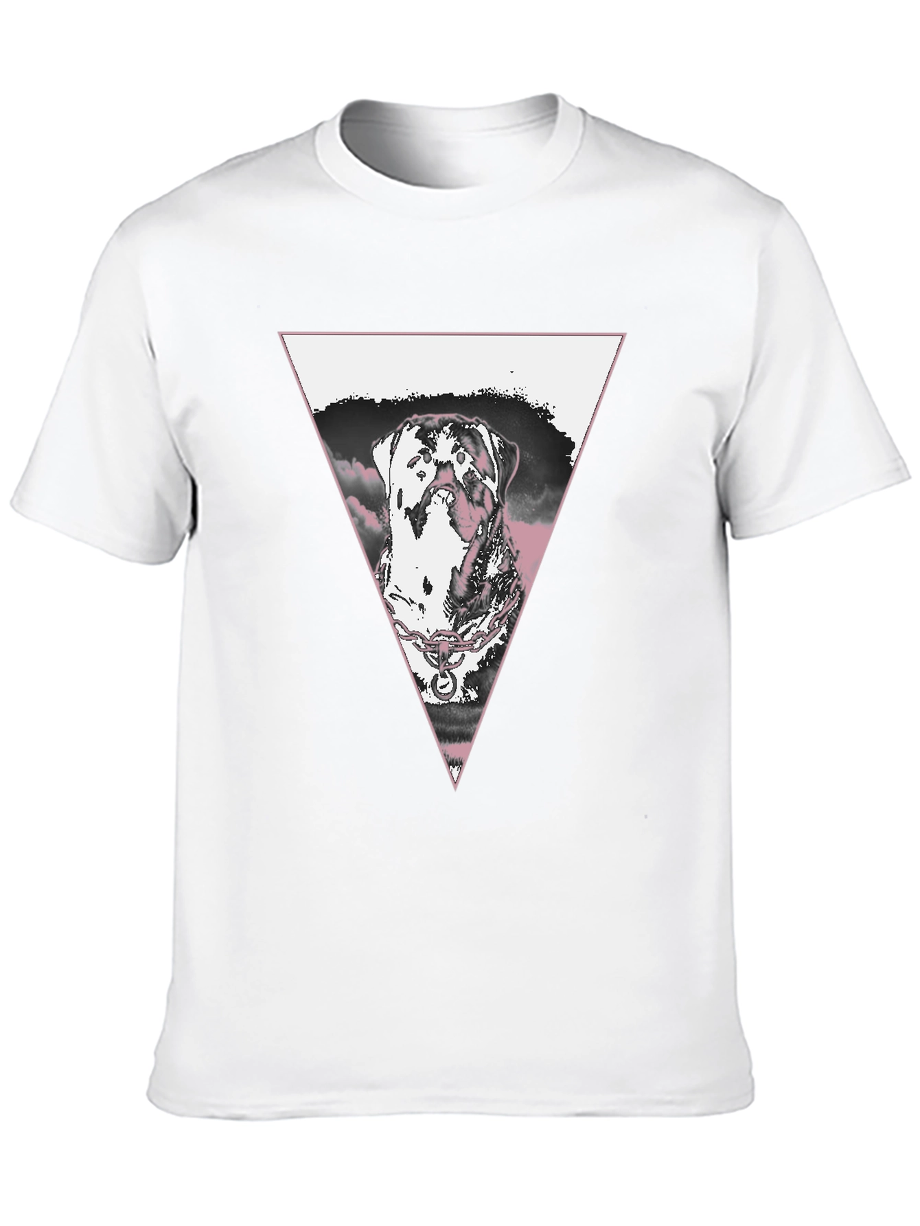 Dog Triangle Graphic T-Shirt - Black