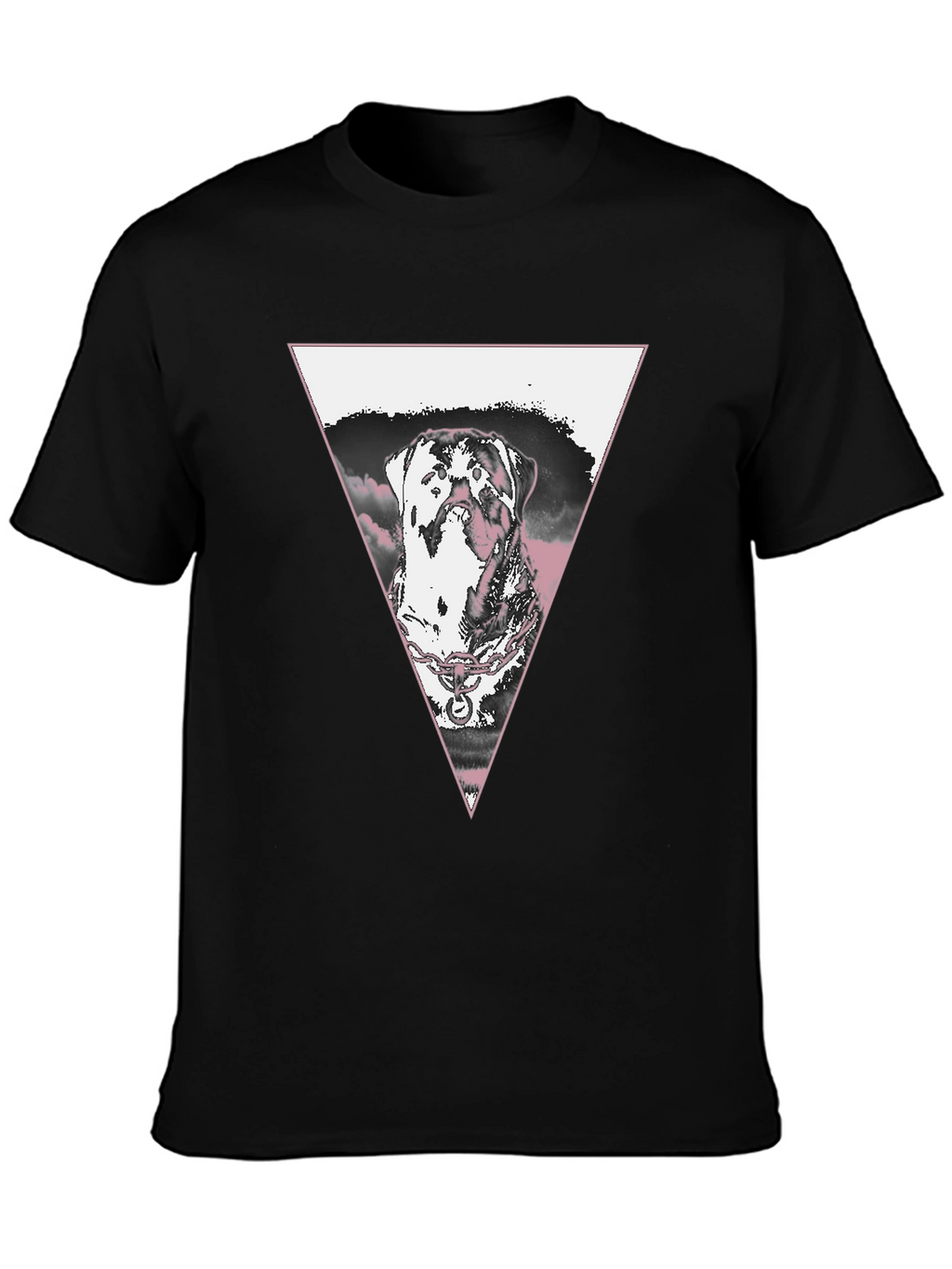 Dog Triangle Graphic T-Shirt - Black