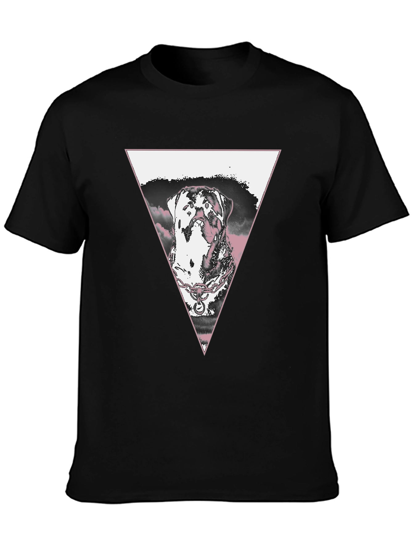Dog Triangle Graphic T-Shirt - Black