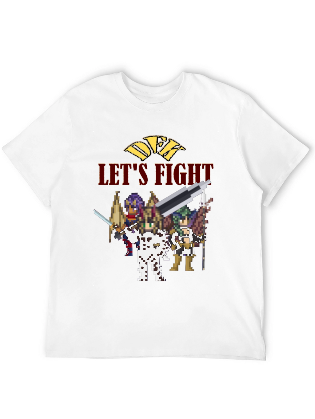 Retro Pixel Art Lets Fight Black T-Shirt