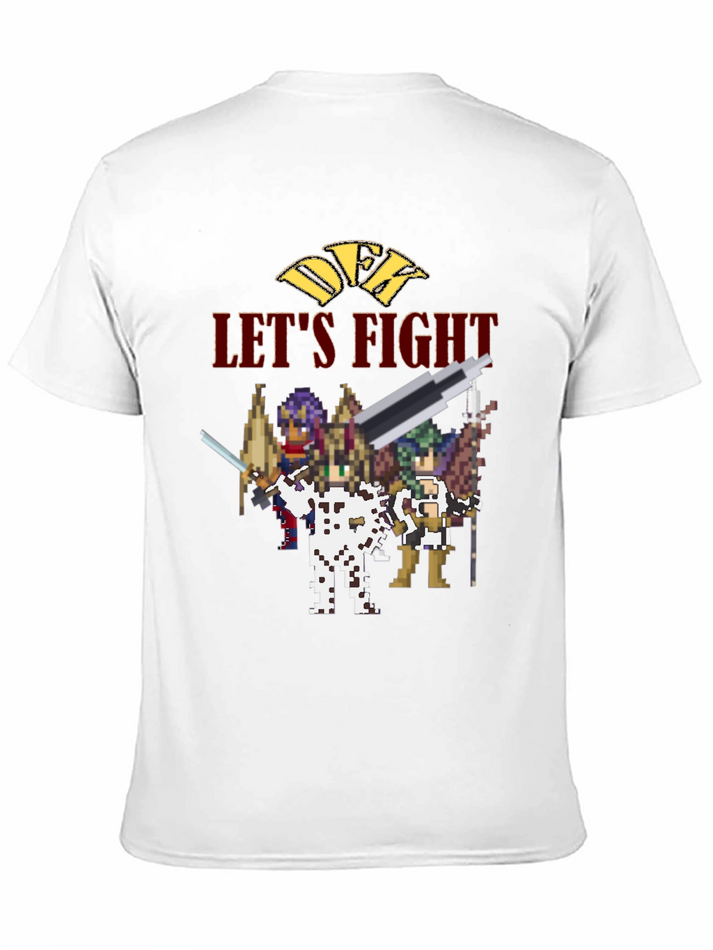 Retro Pixel Art Lets Fight Black T-Shirt