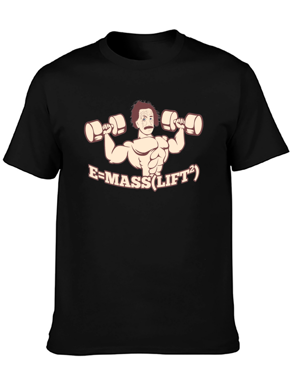 Einstein Lifting Weights Funny Graphic T-Shirt