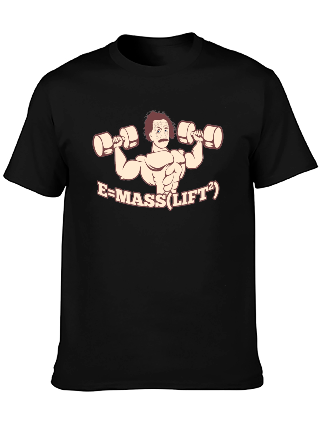 Einstein Lifting Weights Funny Graphic T-Shirt