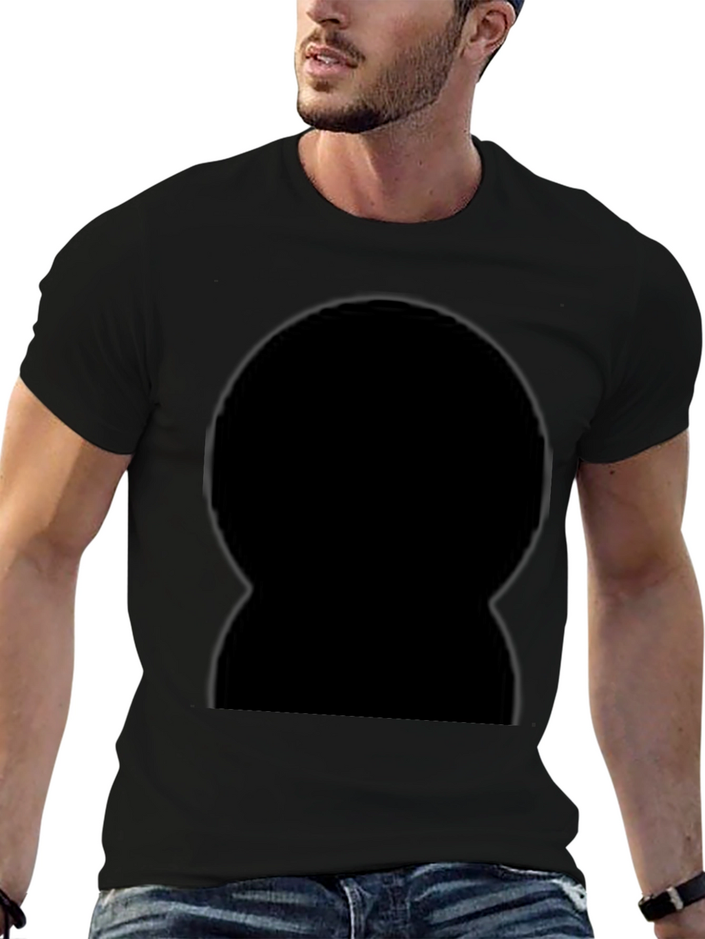 Mens Black Crew Neck T-Shirt