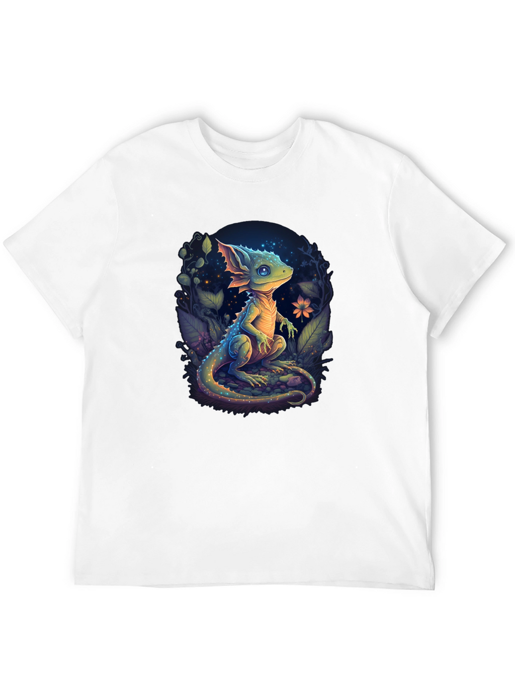Enchanted Lizard Graphic Black T-Shirt