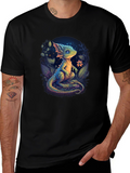 Enchanted Lizard Graphic Black T-Shirt