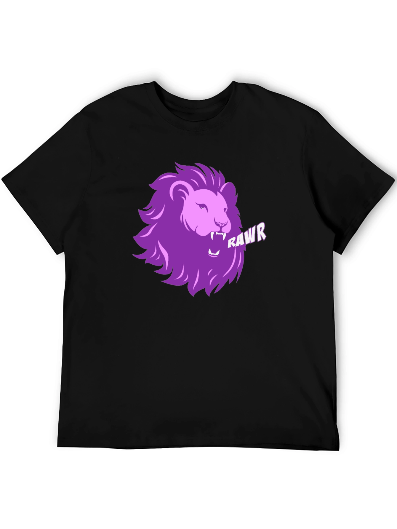 Rawr Lion Graphic T-Shirt - Black